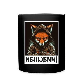 Fuchs Hoodie Morgenmuffel Sarkasmus Kollege - Tasse einfarbig - Schwarz - Vorne