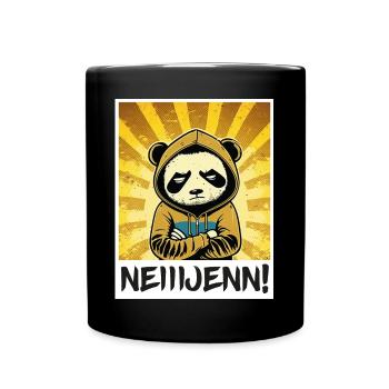 Nein! Panda Bär Morgenmuffel Sarkasmus Kollege - Tasse einfarbig - Schwarz - Vorne