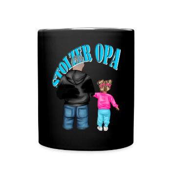 STOLZER OPA - Enkelin blonde Haare Kind Mädchen - Tasse einfarbig - Schwarz - Vorne