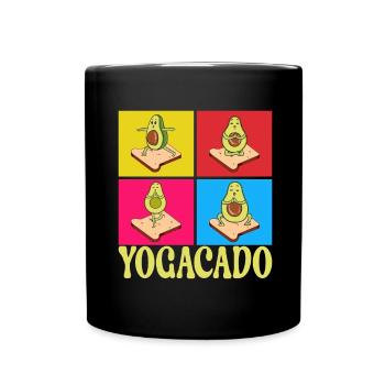 Yoga Avocado - Full Colour Mug - black - Front