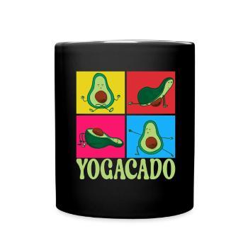 Yoga Avocado - Full Colour Mug - black - Front