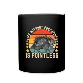 Porc-épic mignon - Mug uni - noir - Devant