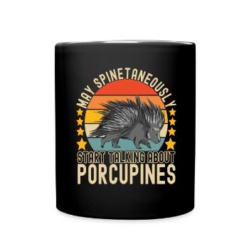 Porc-épic mignon - Mug uni - noir - Devant