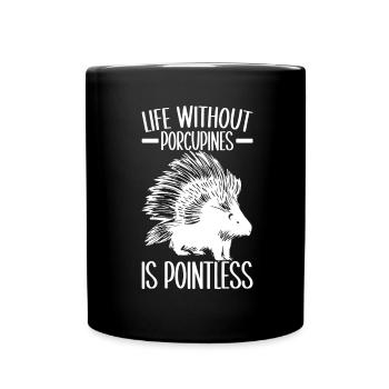Porc-épic mignon - Mug uni - noir - Devant