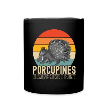 Porc-épic mignon - Mug uni - noir - Devant