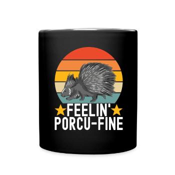 Porc-épic mignon - Mug uni - noir - Devant