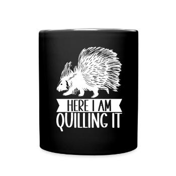 Porc-épic mignon - Mug uni - noir - Devant