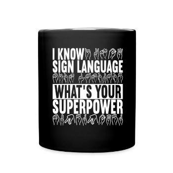 Deaf Deaf and Dumb Deaf - Full Colour Mug - black - Front