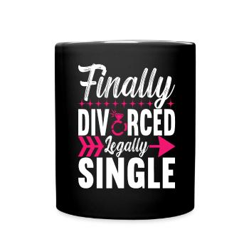 Divorce Divorced - Full Colour Mug - black - Front