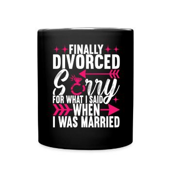 Divorce Divorced - Full Colour Mug - black - Front