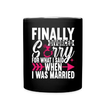 Divorce Divorced - Full Colour Mug - black - Front