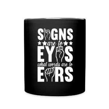 Taub Taubstumm Deaf - Tasse einfarbig - Schwarz - Vorne
