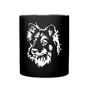 Finnish Lapphund Head "Black Edition" - Full Colour Mug - black - Front