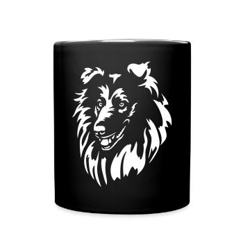 Collie Head "Black Edition" - Full Colour Mug - black - Front