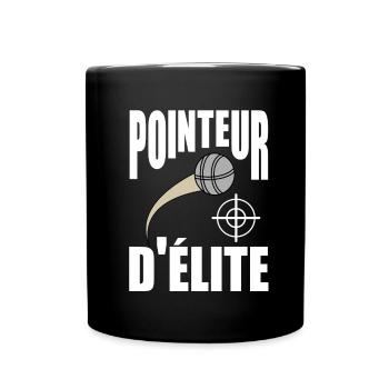 Cadeau Pétanque Homme- Pointeur d'élite - Mug uni - noir - Devant