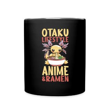 Anime Ramen Axolotl - Tasse einfarbig - Schwarz - Vorne