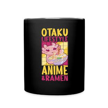 Anime Ramen Axolotl - Tasse einfarbig - Schwarz - Vorne
