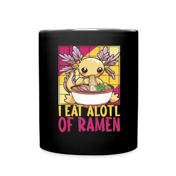 Anime Ramen Axolotl - Tasse einfarbig - Schwarz - Vorne