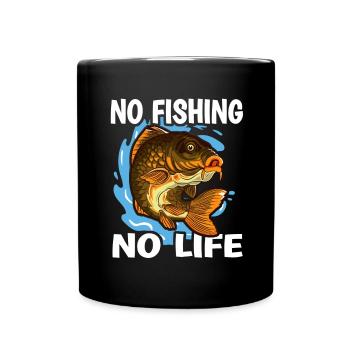 Pêcheurs à la ligne de carpes - Mug uni - noir - Devant