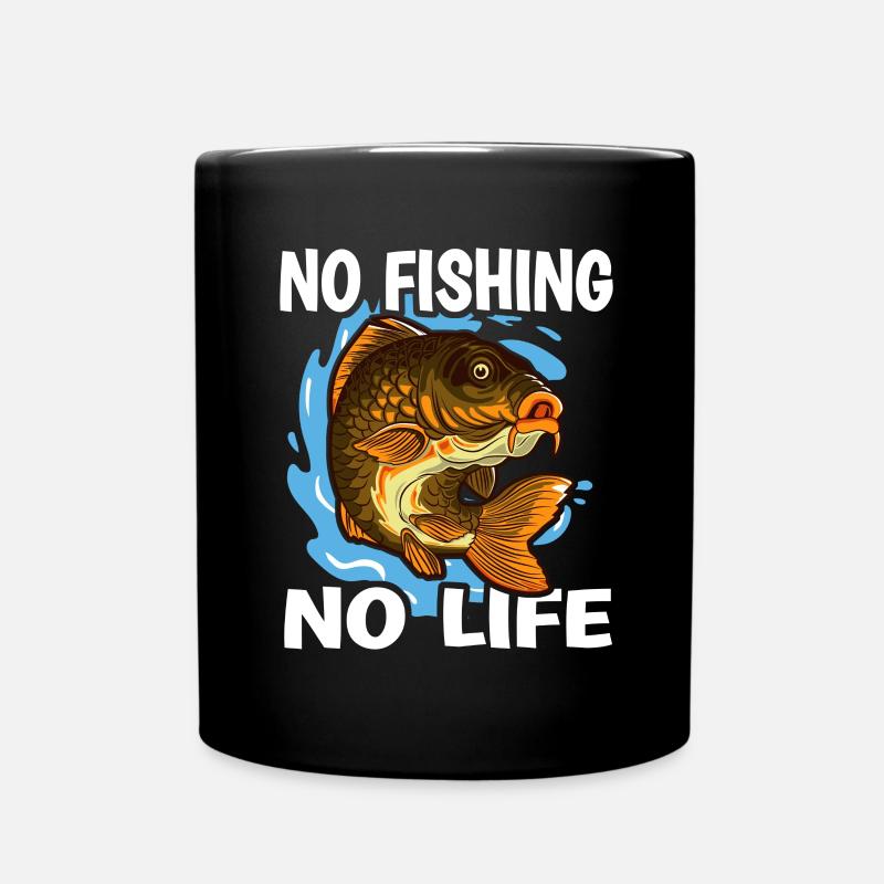 Pêcheurs à la ligne de carpes - Mug uni - noir