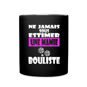 Cadeau Pétanque Femme - Mamie Bouliste - Mug uni - noir - Devant