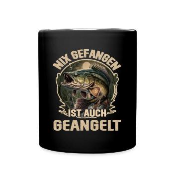 Nix gefangen ist auch geangelt - Tasse einfarbig - Schwarz - Vorne