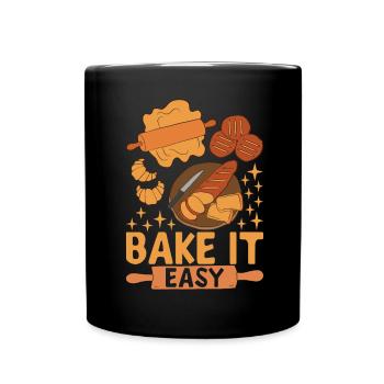 Bäcker Bäckerei Backen - Tasse einfarbig - Schwarz - Vorne