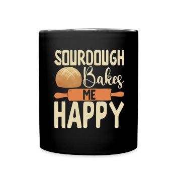 Bäcker Bäckerei Backen - Tasse einfarbig - Schwarz - Vorne