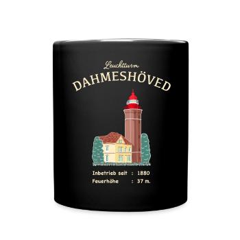 Leuchtturm Dameshöved, Lübecker Bucht, Ostsee - Tasse einfarbig - Schwarz - Vorne