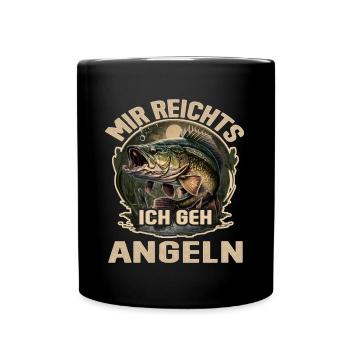 Mir reichts ich geh Angeln - Tasse einfarbig - Schwarz - Vorne