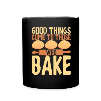 Bäcker Bäckerei Backen - Tasse einfarbig - Schwarz - Vorne