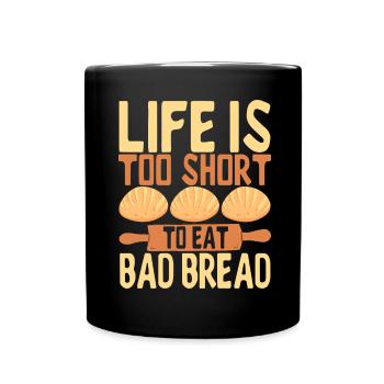 Bäcker Bäckerei Backen - Tasse einfarbig - Schwarz - Vorne
