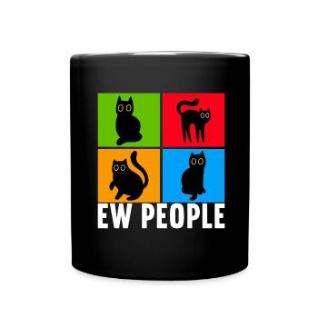 Katzen Misanthrop Sarkasmus - Tasse einfarbig - Schwarz - Vorne