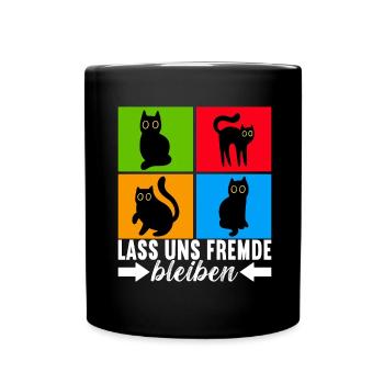 Katzen Misanthrop Sarkasmus - Tasse einfarbig - Schwarz - Vorne