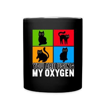 Katzen Misanthrop Sarkasmus - Tasse einfarbig - Schwarz - Vorne