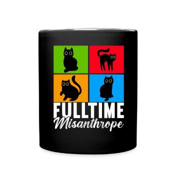 Katzen Misanthrop Sarkasmus - Tasse einfarbig - Schwarz - Vorne