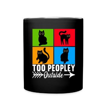 Katzen Misanthrop Sarkasmus - Tasse einfarbig - Schwarz - Vorne