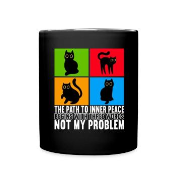 Katzen Misanthrop Sarkasmus - Tasse einfarbig - Schwarz - Vorne