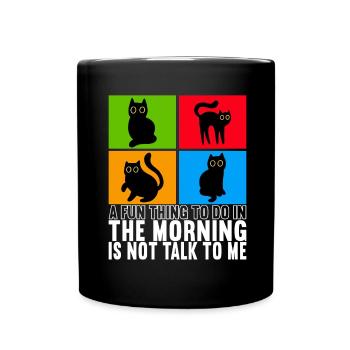 Katzen Misanthrop Sarkasmus - Tasse einfarbig - Schwarz - Vorne