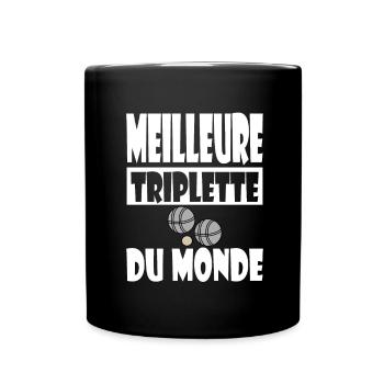 Cadeau Pétanque Homme - Meilleure Triplette - Mug uni - noir - Devant