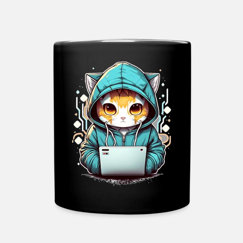 Coding cat - Tasse einfarbig - Schwarz