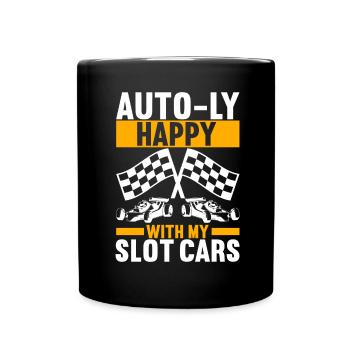 Slotcar Slotracing - Tasse einfarbig - Schwarz - Vorne