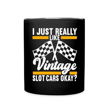 Slotcar Slotracing - Tasse einfarbig - Schwarz - Vorne