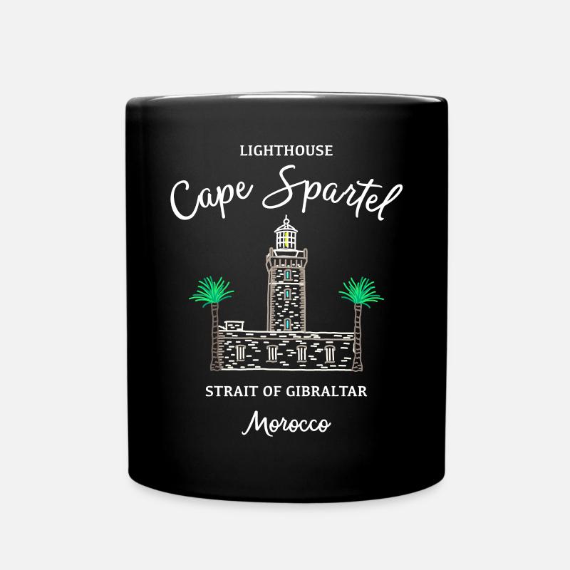 Marokko, Leuchtturm Kap Spartel, Gibraltar - Tasse einfarbig - Schwarz
