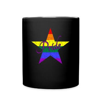 LGBTQ Pride Stern - Tasse einfarbig - Schwarz - Vorne