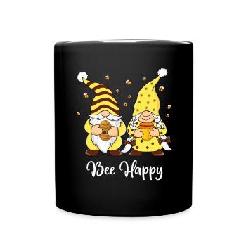 Bee Happy Spring Bee Garden Gnome Garden - Mug uni - noir - Devant