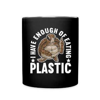 Tortue en colère - Mug uni - noir - Devant