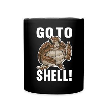 Tortue en colère - Mug uni - noir - Devant