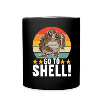 Tortue en colère - Mug uni - noir - Devant