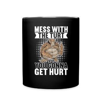 Angry Turtle - Tasse einfarbig - Schwarz - Vorne